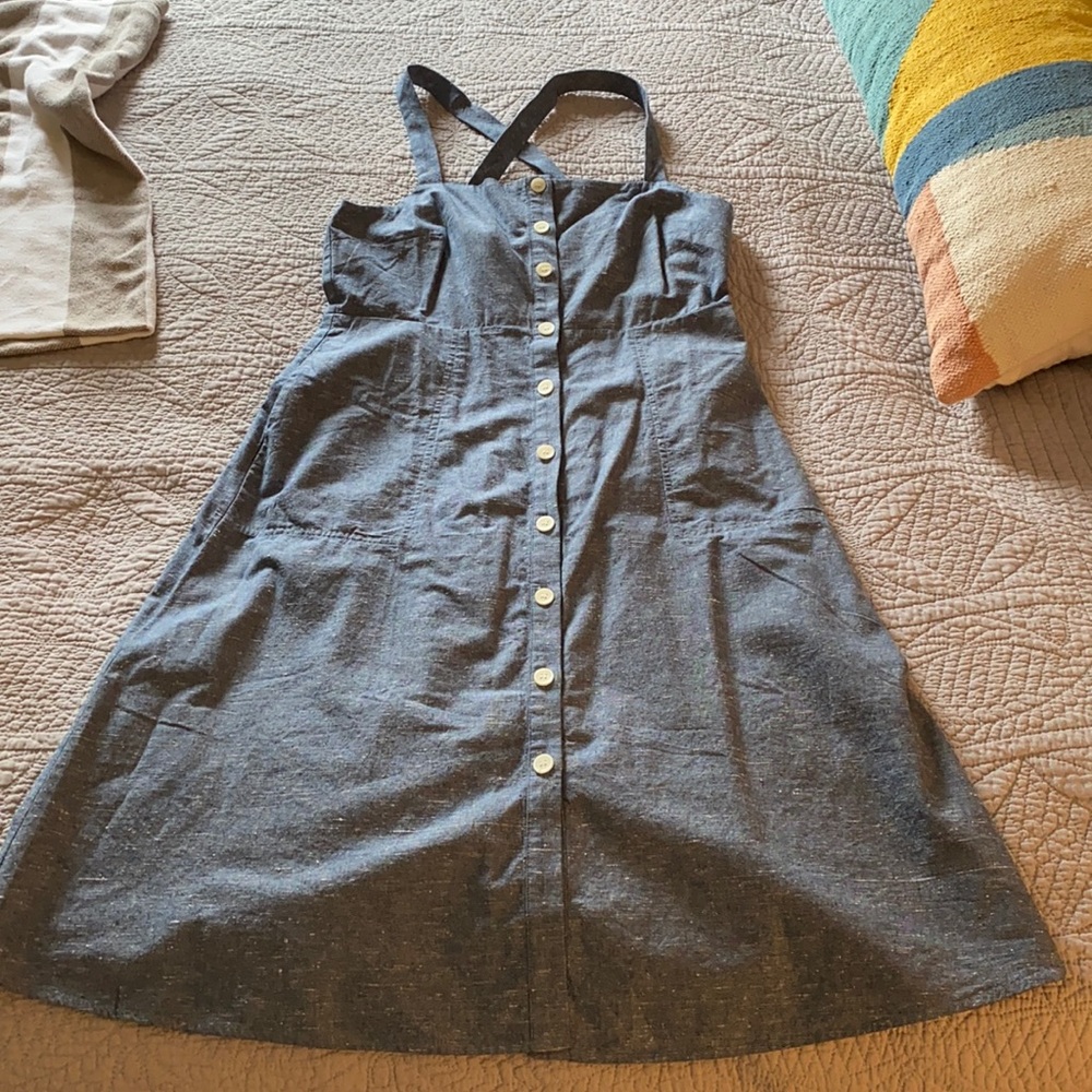 Madewell Dark Denim Button-Front Sundress